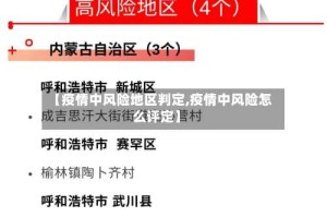 【疫情中风险地区判定,疫情中风险怎么评定】