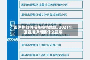 回泸州如何报备疫情地区/2021年回四川泸州要什么证明