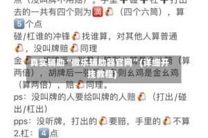 真实辅助“微乐辅助器官网”(详细开挂教程)