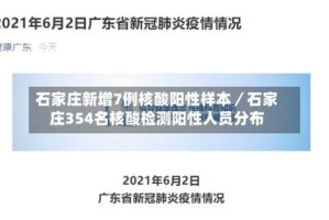 石家庄新增7例核酸阳性样本／石家庄354名核酸检测阳性人员分布