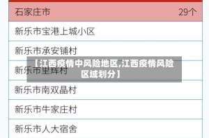 【江西疫情中风险地区,江西疫情风险区域划分】