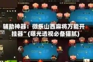 辅助神器：微乐山西麻将万能开挂器”(曝光透视必备猫腻)