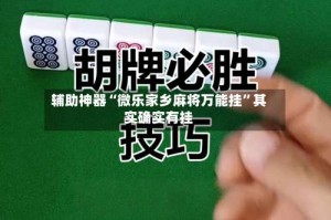 辅助神器“微乐家乡麻将万能挂”其实确实有挂