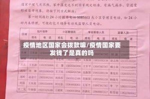 疫情地区国家会拨款嘛/疫情国家要发钱了是真的吗