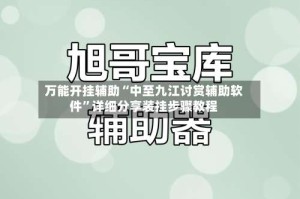 万能开挂辅助“中至九江讨赏辅助软件”详细分享装挂步骤教程