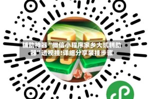 辅助神器“微信小程序家乡大贰辅助器”透视挂!详细分享装挂步骤
