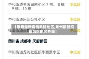 【泉州最新疫情风险地区,泉州最新疫情风险地区查询】