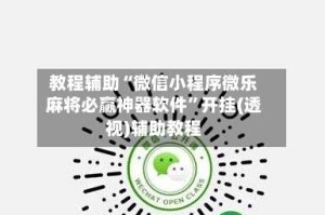 教程辅助“微信小程序微乐麻将必赢神器软件”开挂(透视)辅助教程