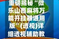 重磅揭秘“微乐山西麻将万能开挂器通用版”(透视)详细透视辅助教程