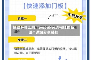 辅助开挂工具“wepoker透视挂的玩法”详细分享装挂