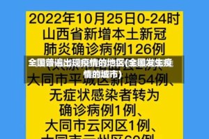 全国普遍出现疫情的地区(全国发生疫情的城市)