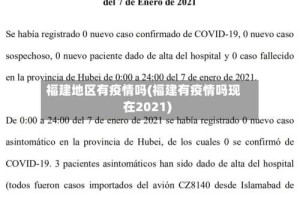 福建地区有疫情吗(福建有疫情吗现在2021)