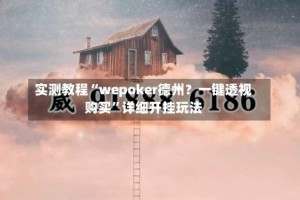 实测教程“wepoker德州？一键透视购买”详细开挂玩法