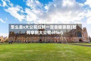 怎么去s大公司应聘一定会被录取(如何拿到大公司offer)