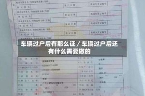 车辆过户后有那么证／车辆过户后还有什么需要做的