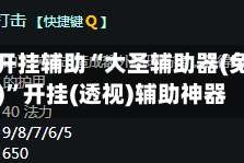 万能开挂辅助“大圣辅助器(免费)”开挂(透视)辅助神器