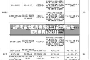 自贡哪些地区有疫情发生(自贡哪些地区有疫情发生过)