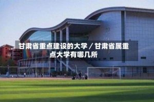 甘肃省重点建设的大学／甘肃省属重点大学有哪几所