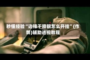 秒懂经验“边锋干瞪眼怎么开挂”(作弊)辅助透视教程