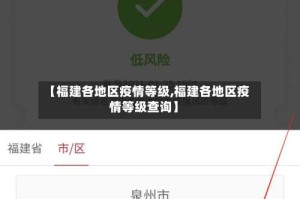 【福建各地区疫情等级,福建各地区疫情等级查询】