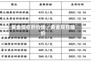 黄金现在的价钱／黄金现在啥价