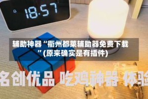 辅助神器“衢州都莱辅助器免费下载”(原来确实是有插件)