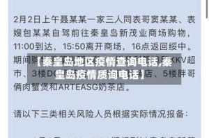 【秦皇岛地区疫情查询电话,秦皇岛疫情质询电话】
