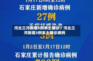 河北三河新增3例本土确诊／河北三河新增3例本土确诊病例