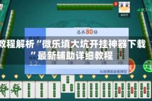 教程解析“微乐填大坑开挂神器下载”最新辅助详细教程