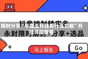 限时分享“牛魔王开挂有什么功能”开挂详细教程