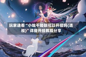 玩家速看“小吆干瞪眼可以开挂吗(透视)”详细开挂教程分享