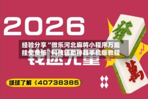 经验分享“微乐河北麻将小程序万能挂免费版”科技辅助神器手机版教程