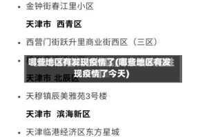 哪些地区有发现疫情了(哪些地区有发现疫情了今天)