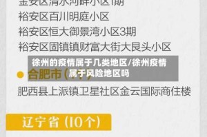 徐州的疫情属于几类地区/徐州疫情属于风险地区吗
