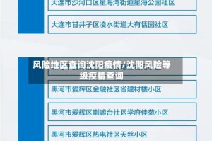 风险地区查询沈阳疫情/沈阳风险等级疫情查询