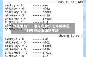 教程辅助！“阳光岛牌乐汇外卦神器”附开挂脚本详细步骤