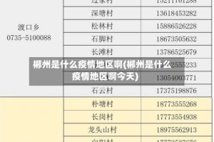 郴州是什么疫情地区啊(郴州是什么疫情地区啊今天)