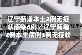 辽宁新增本土2例无症状感染6例／辽宁新增2例本土病例3例无症状