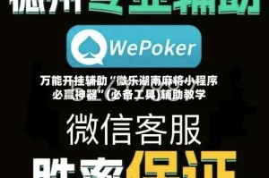 万能开挂辅助“微乐湖南麻将小程序必赢神器”(必备工具)辅助教学