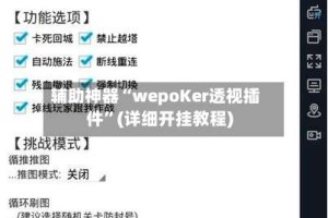 辅助神器“wepoKer透视插件”(详细开挂教程)