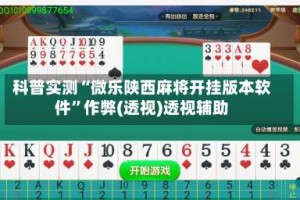 科普实测“微乐陕西麻将开挂版本软件”作弊(透视)透视辅助