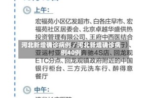 河北新增确诊病例／河北新增确诊病例40例