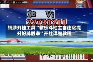 辅助开挂工具“微乐斗地主自建房提升好牌胜率”开挂详细教程
