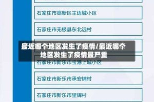 最近哪个地区发生了疫情/最近哪个地区发生了疫情最严重