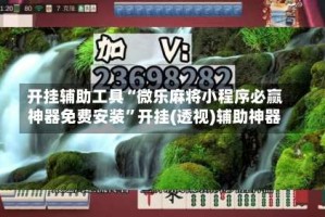 开挂辅助工具“微乐麻将小程序必赢神器免费安装”开挂(透视)辅助神器