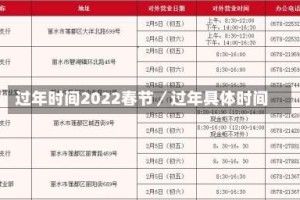 过年时间2022春节／过年具体时间