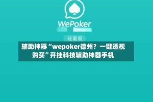 辅助神器“wepoker德州？一键透视购买”开挂科技辅助神器手机