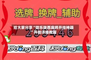 给大家分享“微乐陕西麻将开挂神器”开挂详细教程