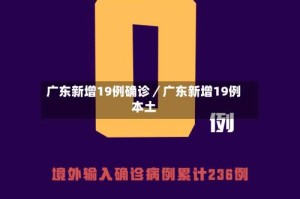 广东新增19例确诊／广东新增19例本土