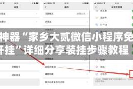 辅助神器“家乡大贰微信小程序免费开挂”详细分享装挂步骤教程